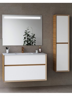 Conjunto mueble de baño suspendido y lavabo sobre encimera Estructura  Nórdico — Azulejossola